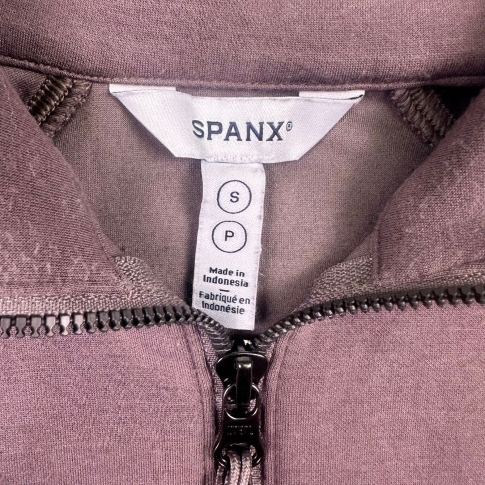 Spanx Half Zip Pullover Sweatshirt Brown Mauve Si… - image 5